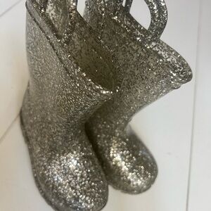 Sparkly Silver Rain Boots